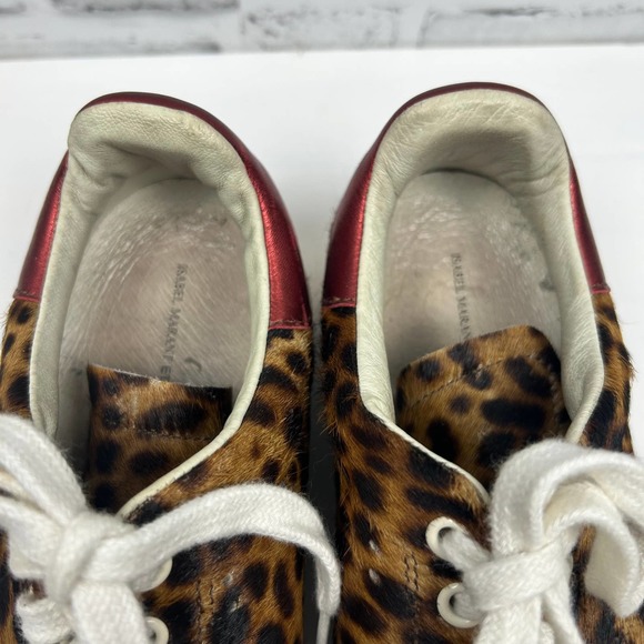 Isabel Marant Bart Leopard Print Calf Hair Low Top Sneaker Sz 39 - Picture 9 of 13